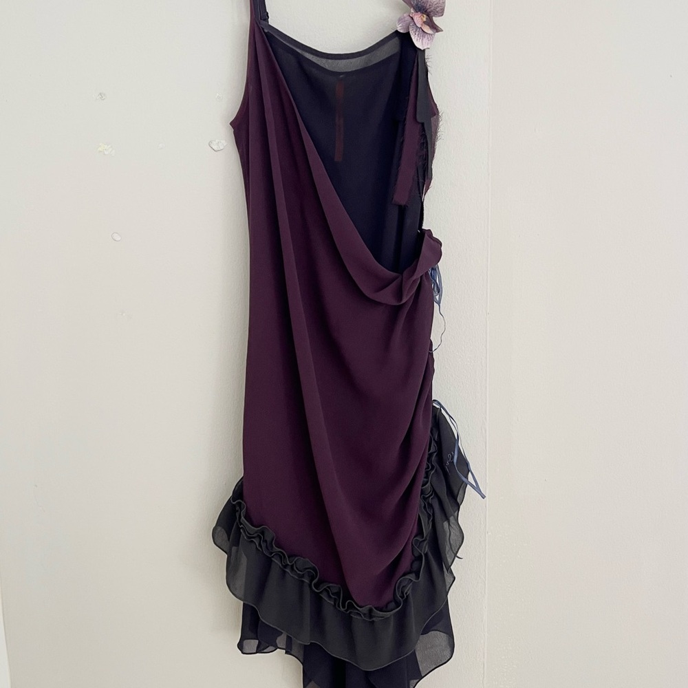 SOLD vintage cop copine draped asymmetric orchid dress